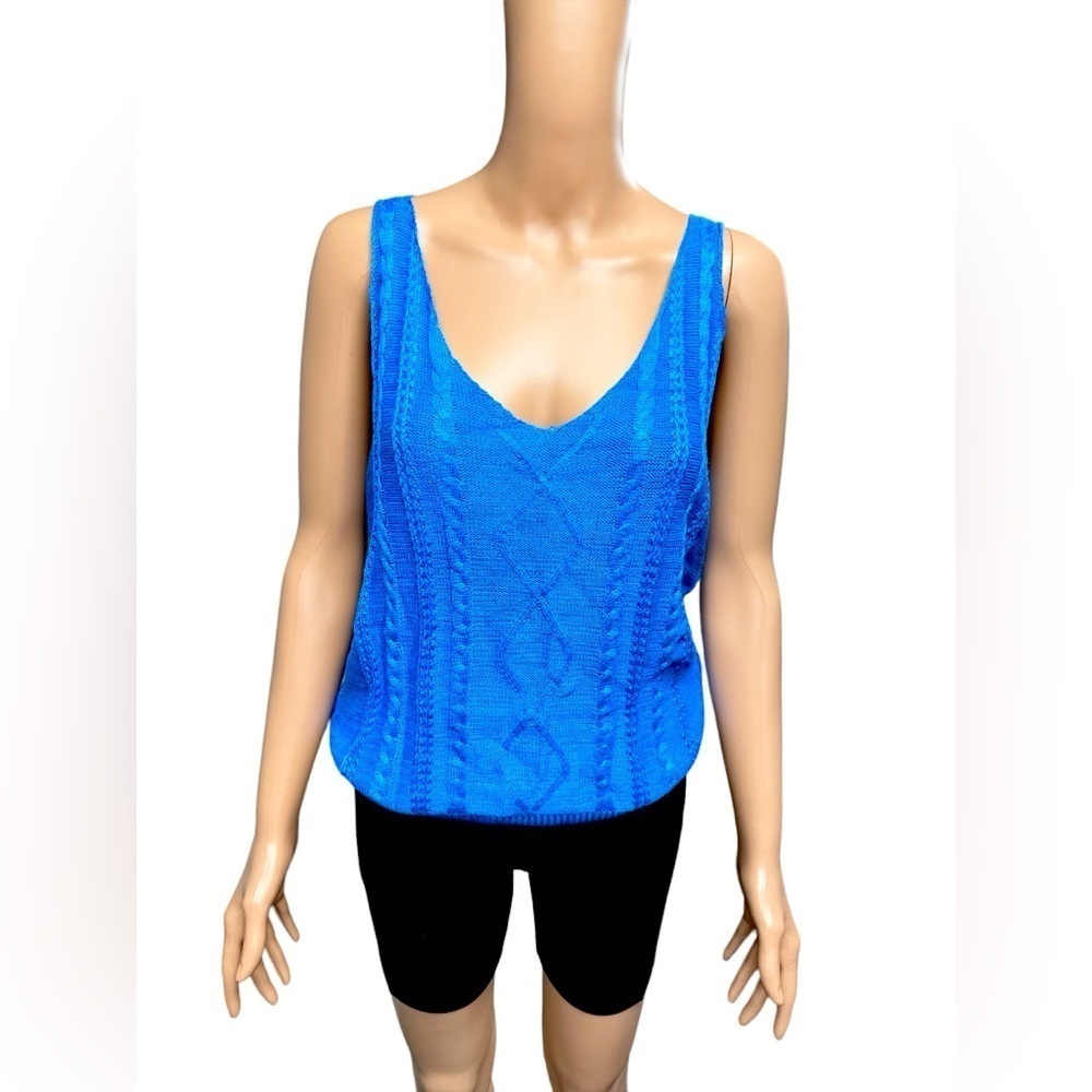 Shein - New in Bag - Knitted Deep V Front & Back Tank